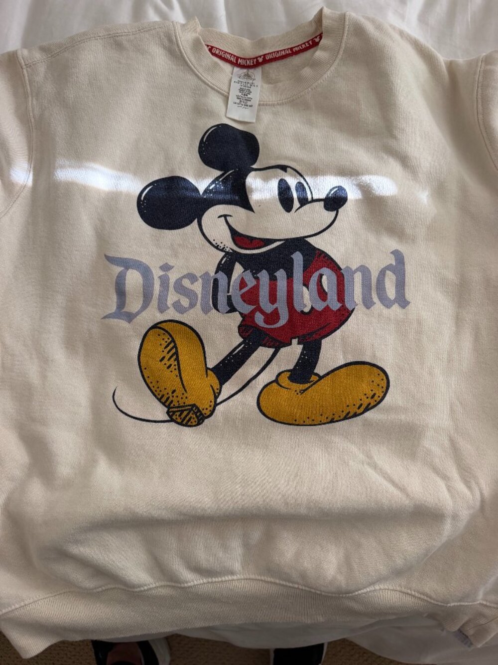 Authentic Disney Mickey Mouse Sweatshirt in Creme Size L